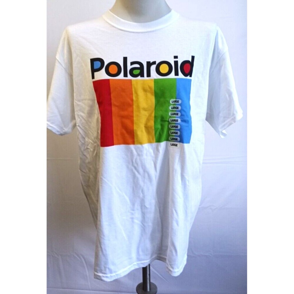 Polaroid Men's White Color Spectrum Logo T-Shirt New with Tags Size Large